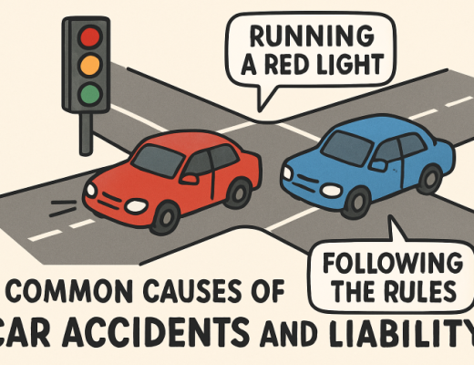Cartoon Depiction of Car Accidents and Liability